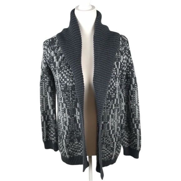 Talbots Grey Pattern Cardigan Size MP - Picture 1 of 4